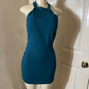Speechless Teal Halter Mini Dress